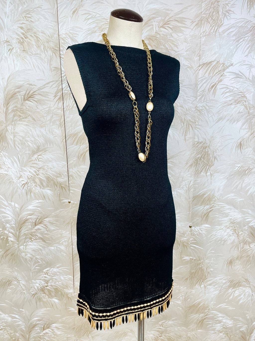 1980's Yves Saint Laurent Knit Beaded Dress – The Golden Pearl Vintage
