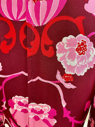 1960's La Mendola Floral Pleated Maxi Dress