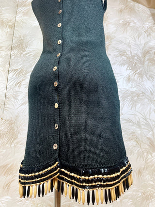 1980's Yves Saint Laurent Knit Beaded Dress