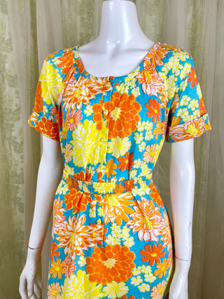 1960's Lilly Pulitzer Sunshine Flowers Jersey Knit Dress