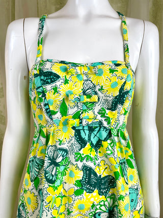 1960's Lilly Pulitzer Babydoll Butterfly Seersucker Dress