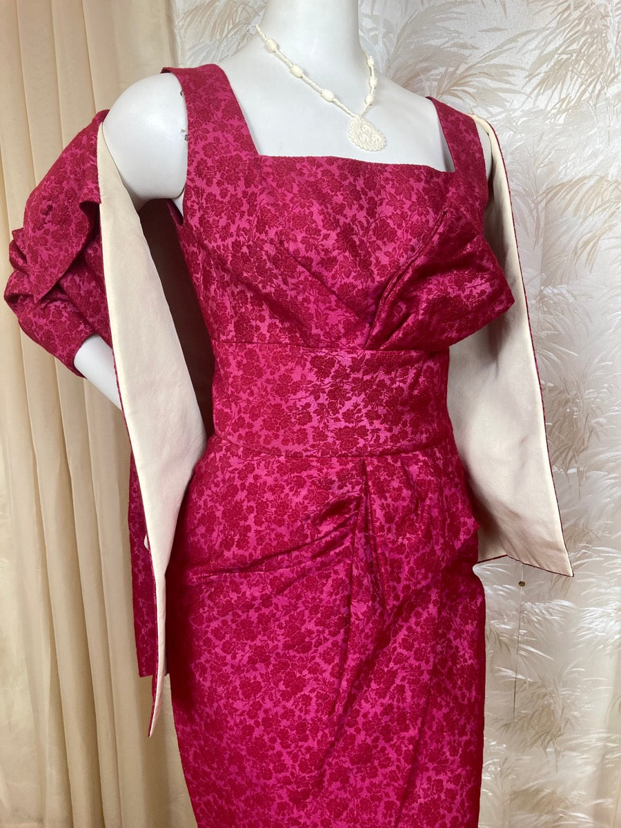 open lace back dress 1950's Bombshell Dress + Jacket – The Golden Pearl Vintage