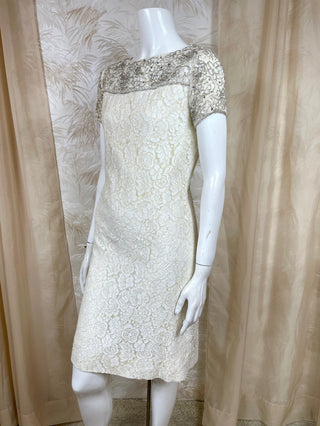 1960's Lace Mod Dress with Beaded Top