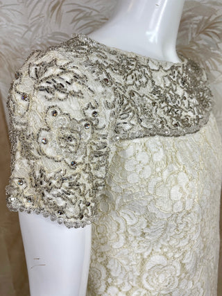 1960's Lace Mod Dress with Beaded Top
