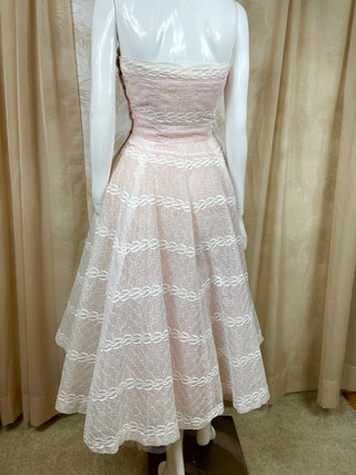 1950's Eyelet Organza Dress with Bows