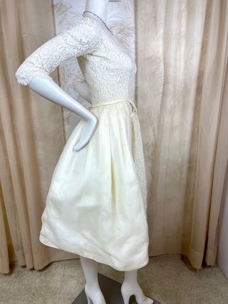 1950's Lace and Organza Pannier Wedding Dress