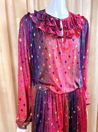 1970's Missoni Diamond Clown Dress