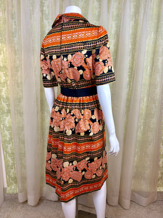 1970's Oscar de la Renta Paisley Dress