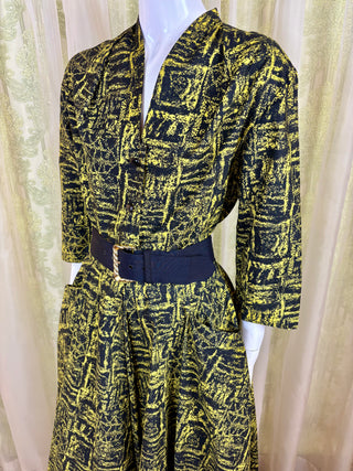 1950's Gritty Neon Shirtwaist Dress