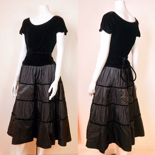 1950's Tiered Velvet Cocktail Dress