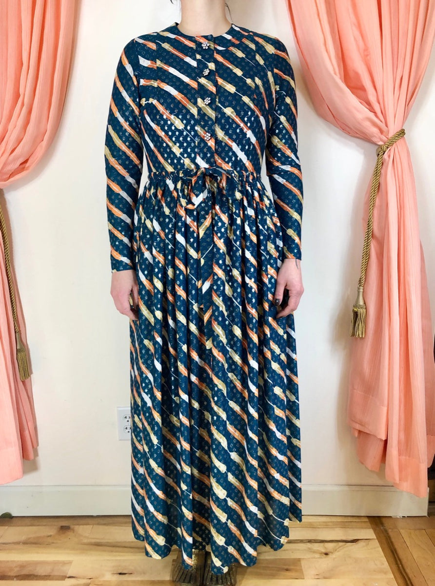 70s vintage dress jean VARON 幾何学柄 ワンピース
