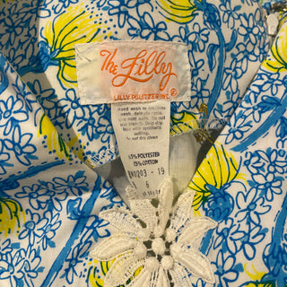 1960's Lilly Pulitzer Dandelion Lace Trim Dress