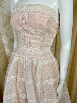 1950's Eyelet Organza Dress with Bows