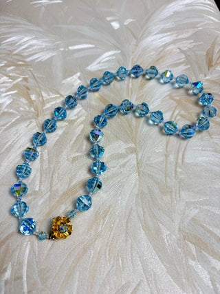Blue Crystal Bead Necklace