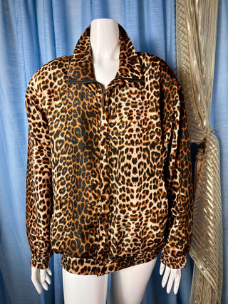 1990's Leopard Print Bomber Jacket