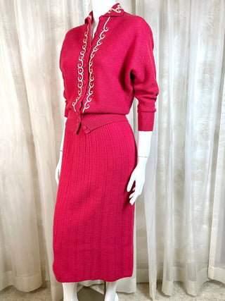 1950's Gem Trim Knit Sweater Set