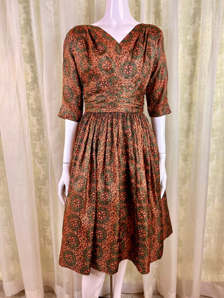 1950's Medallion Print Dress