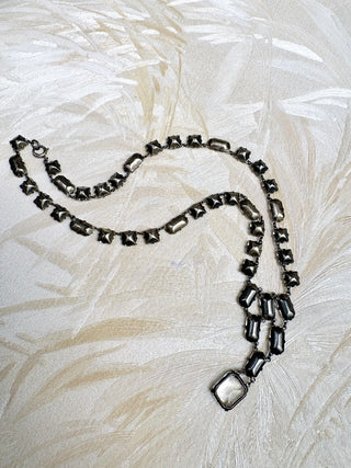 1920's Deco Sterling Cut Crystal Necklace