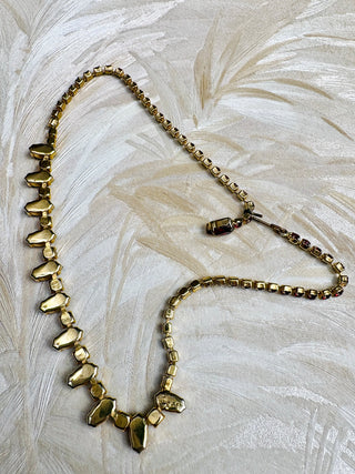 Ruby Rhinestone Marquee Necklace