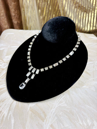 1920's Deco Sterling Cut Crystal Necklace
