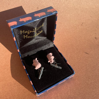 Little Pigs Cufflinks in Box