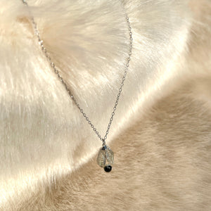 Silver Necklace with Onyx