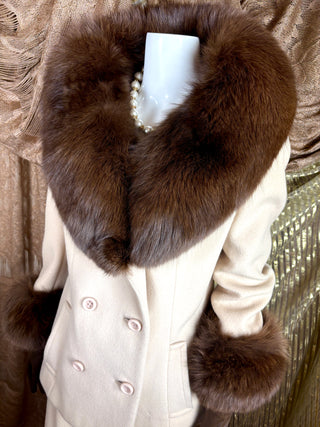 1960's Elizabeth Arden Fox Trim Suit
