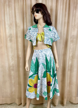 1950’s Folk Flower Skirt and Bolero Set