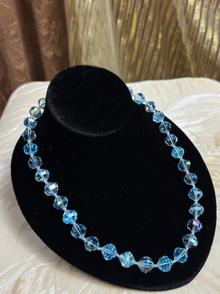 Blue Crystal Bead Necklace