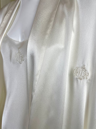 1980's Monogrammed Christian Dior Peignoir Set