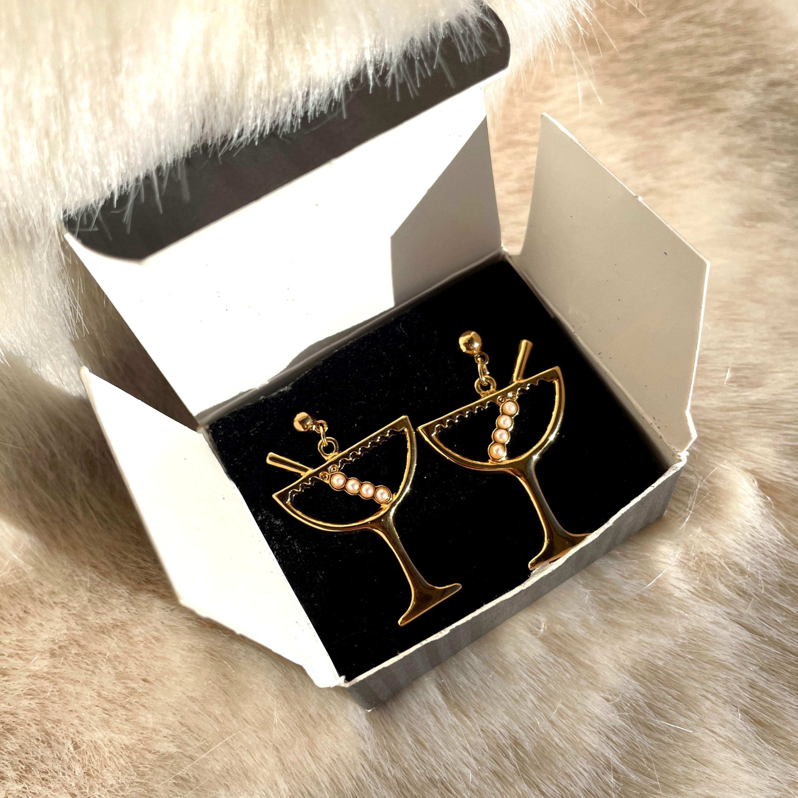 Avon Martini Earrings in Box