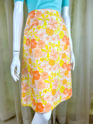 1980's Lilly Pulitzer Pansies & Marigolds Skirt