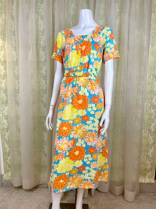 1960's Lilly Pulitzer Sunshine Flowers Jersey Knit Dress