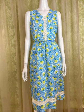 1960's Lilly Pulitzer Dandelion Lace Trim Dress