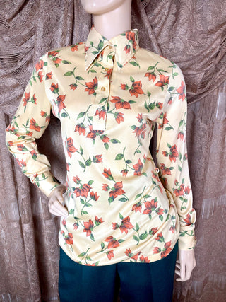 1970's Floral Print Blouse