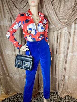 1970's Abstract Floral Disco Shirt