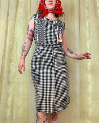 1960's Picnic Plaid Shirtdress