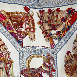 1990's La Danse Du Cheval Marwari Hermés Scarf in Box