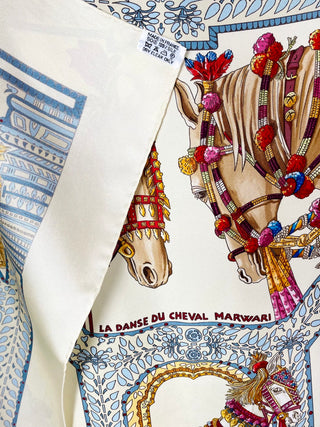 1990's La Danse Du Cheval Marwari Hermés Scarf in Box