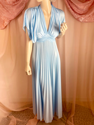 1970's Pleated Maxi Dress