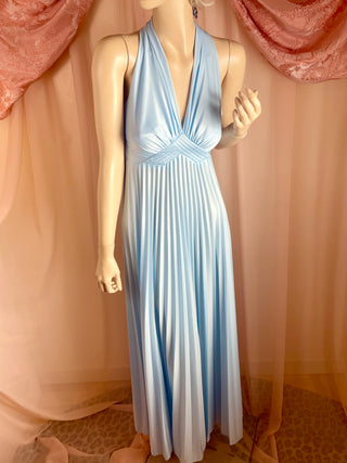 1970's Pleated Maxi Dress