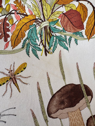 1970's Gucci Mushroom Flora & Fauna Silk Scarf