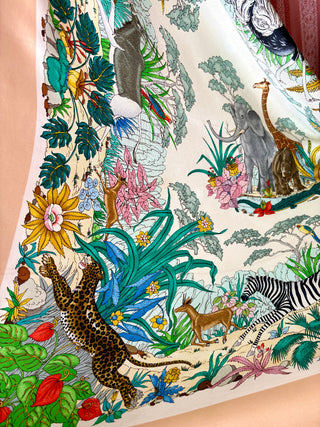 1970's Gucci Jungle Safari Silk Scarf