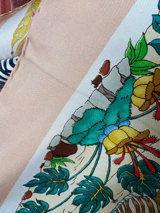 1970's Gucci Jungle Safari Silk Scarf