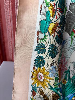 1970's Gucci Jungle Safari Silk Scarf