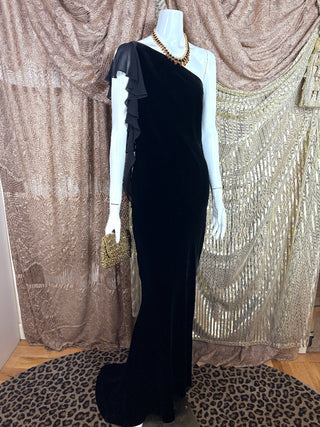 1990's Ralph Lauren One-Shoulder Evening Gown The Golden Pearl Vintage 1990's Ralph Lauren One-Shoulder Evening Gown The Golden Pearl Vintage