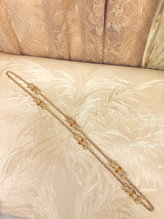 Long Gold Chain Necklace Yellow Gems