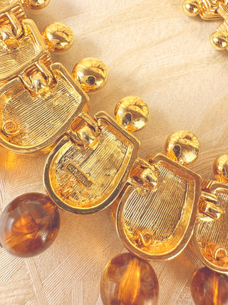 Egyptian Revival Pearl Onyx Amber Monet Set