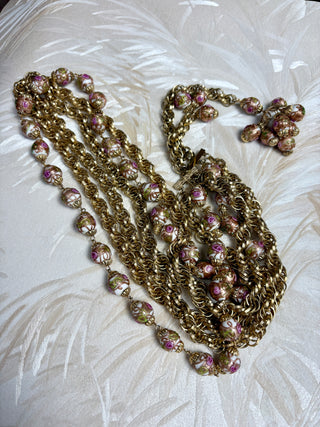 Massive Gold Chain & Venetian Glass Bead Belt