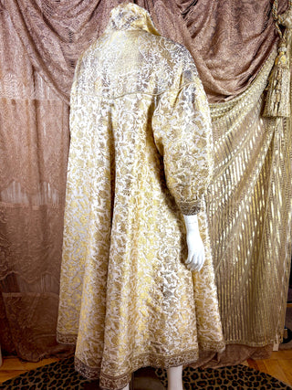 1954 Gold Thread Brocade Don Loper Swing Coat